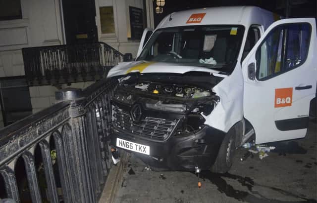 Photo issued by the Metropolitan Police, London of the van used in the London Bridge attacks of Saturday 3 June. Picture: Metropolitan Police London via AP