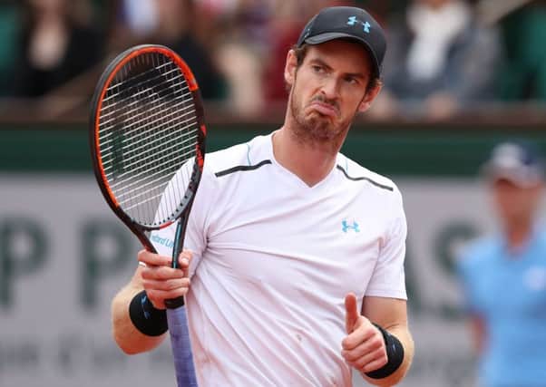 Andy Murray reacts during his semi-final match with Stan Wawrinka at Roland Garros. Picture: Ian MacNicol/Getty Images
