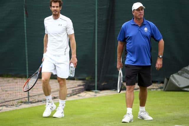 Andy Murray is off to practice with his coach Ivan Lendl, in London ahead of Queens and Wimbledon. Picture: Jordan Mansfield/Getty