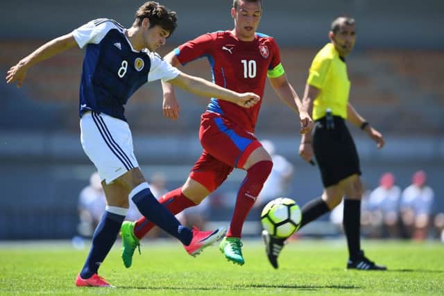 Kyle Magennis in action against Czech Republic during Scotland's 3-0 win. Picture: ANNE-CHRISTINE POUJOULAT/AFP/Getty Images
