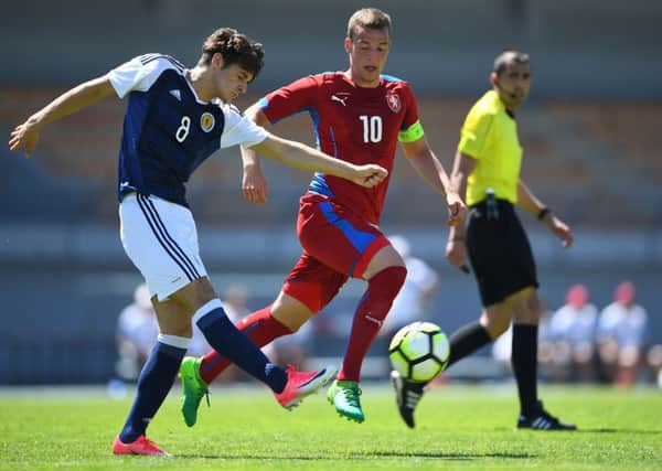 Kyle Magennis in action against Czech Republic during Scotland's 3-0 win. Picture: ANNE-CHRISTINE POUJOULAT/AFP/Getty Images
