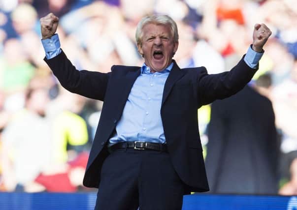 Gordon Strachan celebrates Scotland going ahead. Picture: SNS/Alan Harvey