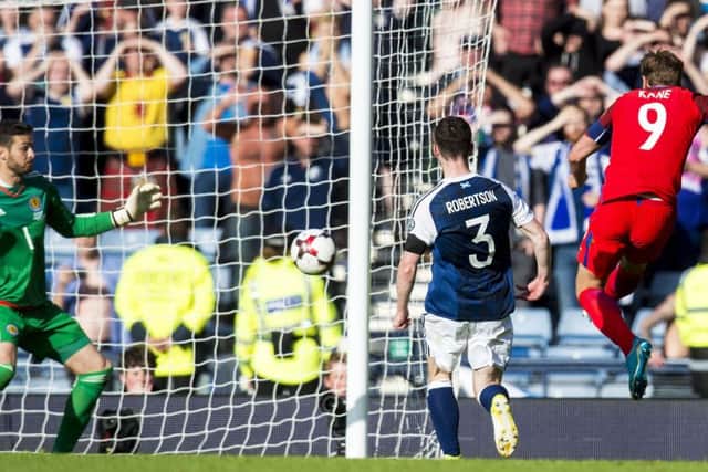 Harry Kane breaks Scottish hearts with his last minute leveller. Picture: SNS/Alan Harvey
