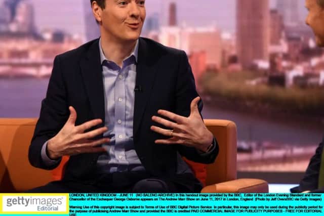 Former Chancellor of the Exchequer George Osborne appears on The Andrew Marr Show. Picture: Getty