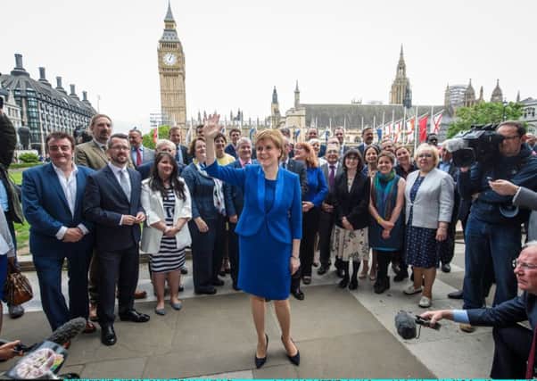 Nicola Sturgeon with the 35 SNP MPs elected to the House of Commons at last week's election. Picture: Jack Taylor/Getty Images