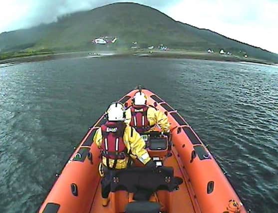 The Kyle RNLI lifeboat taking part in the rescue of a hypothermic kayaker in the Kylehrea area. Picture: PA