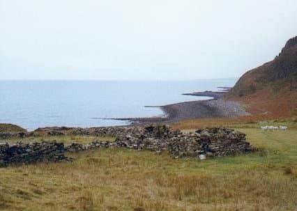 Ruined croft on Boreraig, Isle of Skye. Picture: Geograph