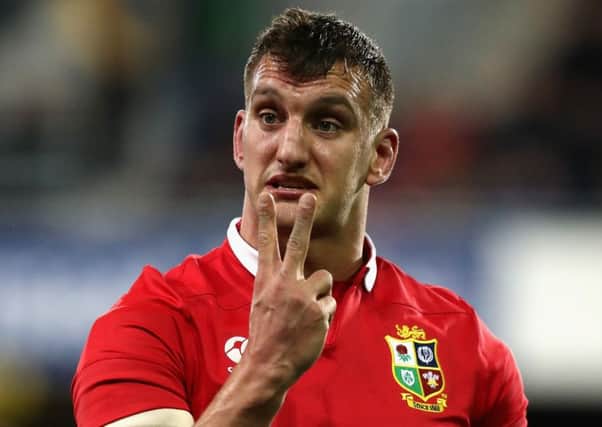 Sam Warburton, the Lions captain, issues instructions to his team. Picture: David Rogers/Getty Images