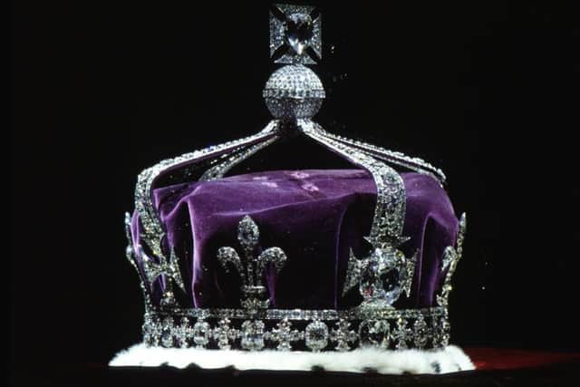 The Crown Of Queen Elizabeth The Queen Mother, made of platinum and containing the Koh-i-noor diamond. PIC: Tim Graham/Getty Images