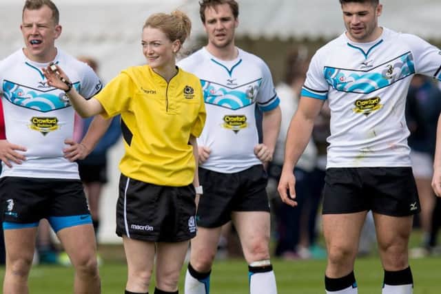 Hollie Davidson is Scottish Rugby's first woman referee.