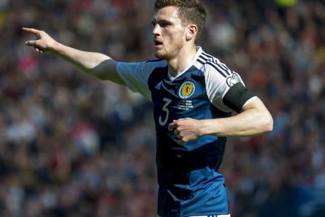 Andy Robertson made his 15th appearance for Scotland in the World Cup qualifier against England at Hampden.