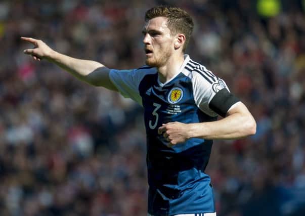 Andy Robertson made his 15th appearance for Scotland in the World Cup qualifier against England at Hampden.