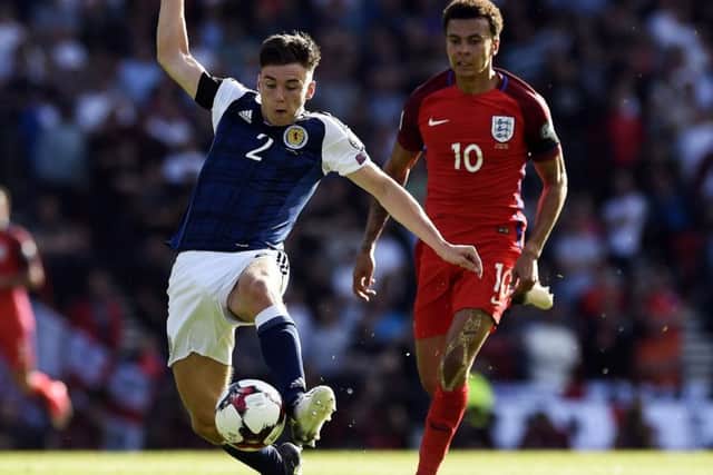 Scotland defender Kieran Tierney produced a fine performance in the World Cup qualifier against England at Hampden.