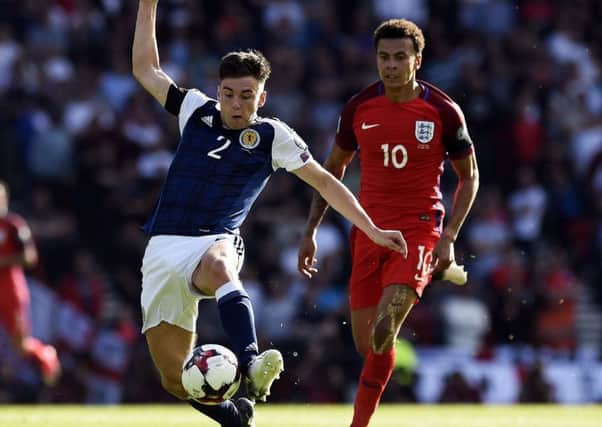 Scotland defender Kieran Tierney produced a fine performance in the World Cup qualifier against England at Hampden.