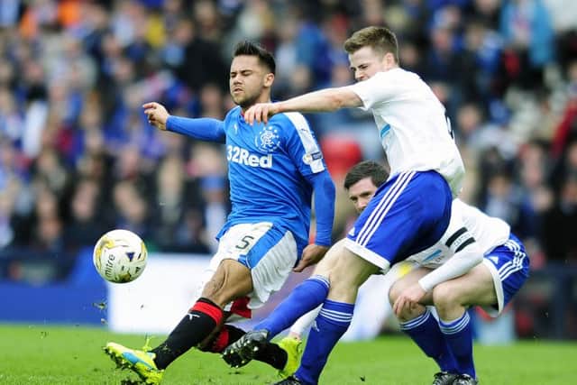 Harry Forrester, left, could have played his last game for Rangers. Picture: Michael Gillen