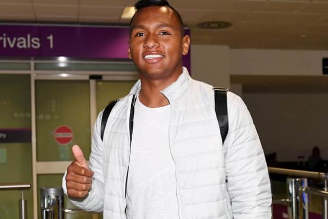 Alfredo Morelos arriving in Glasgow on Monday ahead of his move to Rangers. Picture: SNS