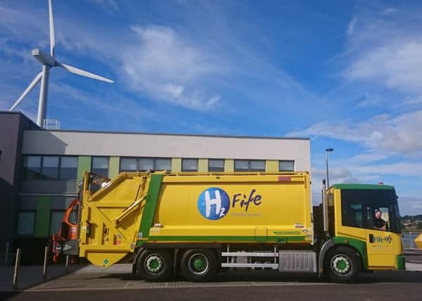 Fifers will see two specially adapted dual-fuel bin lorries come into service as part of an innovative new green energy project based at Methil docks