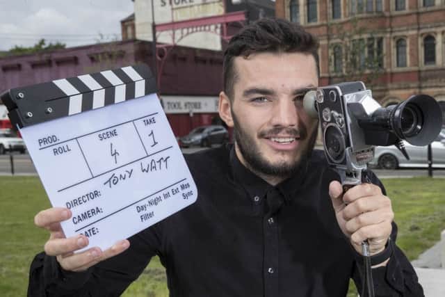 Scotland and Charlton striker Tony Watt launches his online film review site, Watt To Watch, in Glasgow's East End. Picture: Steve Welsh