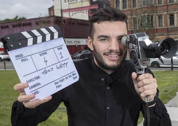 Scotland and Charlton striker Tony Watt launches his online film review site, Watt To Watch, in Glasgow's East End. Picture: Steve Welsh