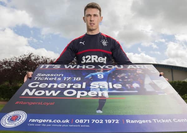 New Rangers signing Ryan Jack promotes the club's season tickets. Picture: Craig Foy/SNS