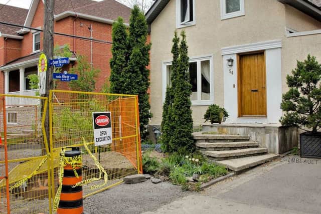 Construction work is underway in the Canadian town. Photograph: Louise Imbeault/New Edinburgh News