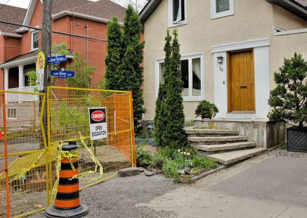 Construction work is underway in the Canadian town. Photograph: Louise Imbeault/New Edinburgh News