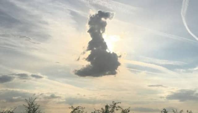 The cumulus cloud does indeed bear a strong resemblance to a map of Britain. Picture: Golcar Matt/@Little_Interest/Twitter