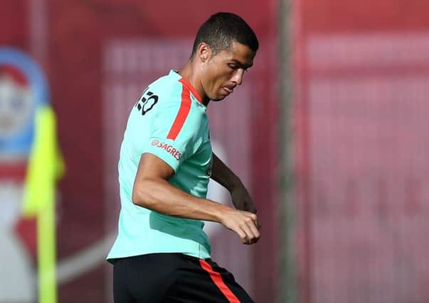 Cristiano Ronaldo trains with the Portugal squad in Kazan, Russia, ahead of the Confederations Cup. Picture: Franck Fife/AFP/Getty Images