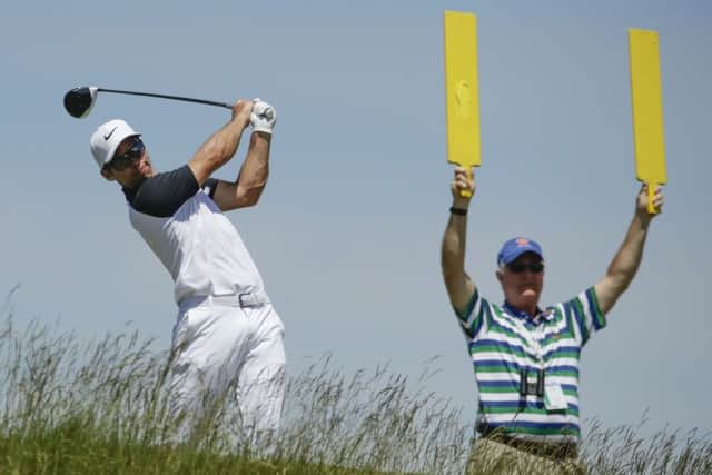 Paul Casey hits from the fifth tee during the second round of the US Open at Erin Hills. Picture: AP Photo/Charlie Riedel