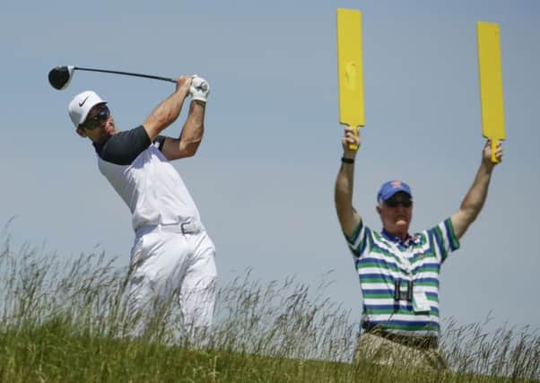 Paul Casey hits from the fifth tee during the second round of the US Open at Erin Hills. Picture: AP Photo/Charlie Riedel