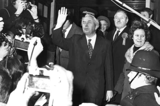 Harold Wilson cast his vote in February 1974. Picture: Getty