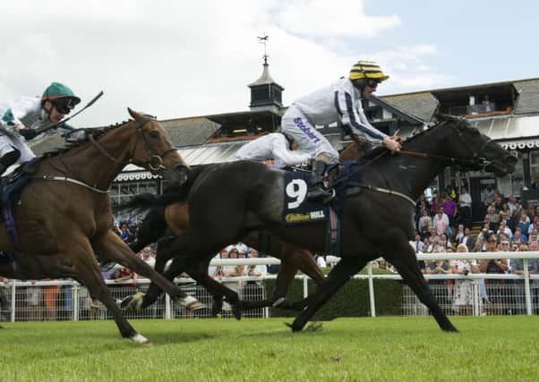Line of Reason swoops late to win the Sprint Cup.  Photograph: Andy OBrien