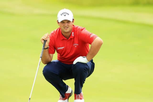 Patrick Reed lines up a putt on the 17th green.  Picture: Andrew Redington/Getty Images