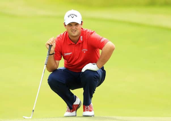 Patrick Reed lines up a putt on the 17th green.  Picture: Andrew Redington/Getty Images