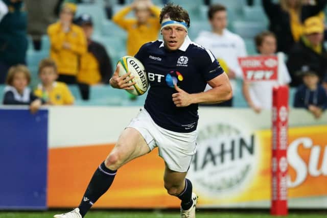 Hamish Watsons career highlight so far was scoring Scotlands winning try against Australia. Picture: Getty.