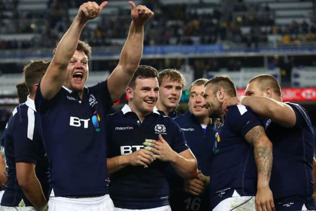 Thumbs up from Duncan Taylor after the final whistle. Picture: Getty.