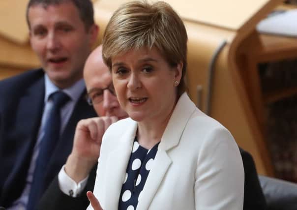 First Minister Nicola Sturgeon during FMQs at the Scottish Parliament in Edinburgh. Picture: Andrew Milligan/PA Wire
