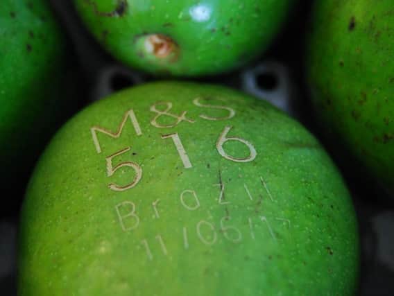 The retailers will user lasers to mark the fruit with information such as the sell-by date.