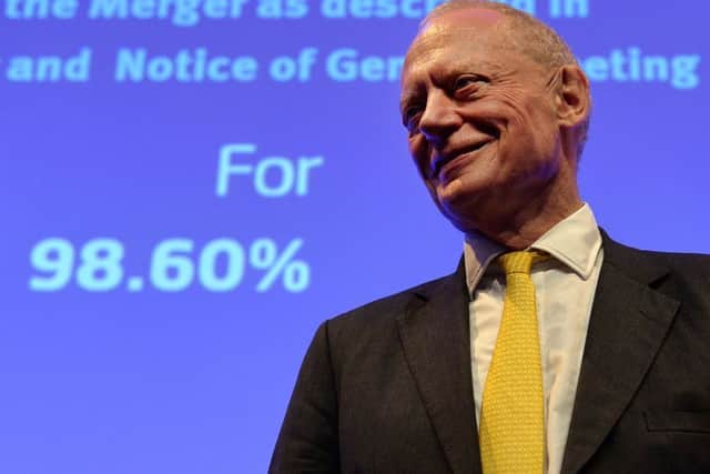 Standard Life chairman Sir Gerry Grimstone welcomes the vote result at yesterday's meeting. Picture: Contributed