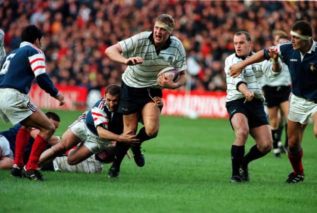 Doddie Weir in Five Nations action for Scotland against France at Murrayfield in 1998.