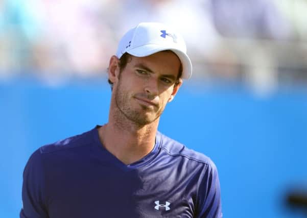 Andy Murray reacts during his defeat by Australia's Jordan Thompson. Picture: Steven Paston/PA Wire