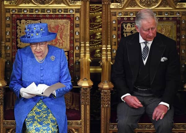 Queen Elizabeth II during the Queen's speech. Picture; Getty