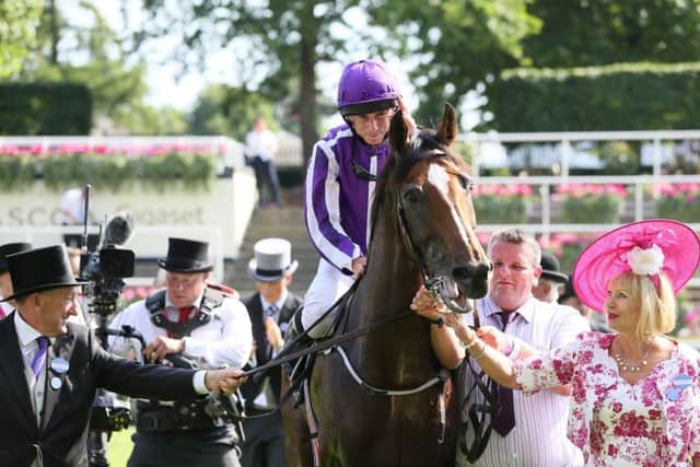 Highland Reel and jockey Ryan Moore after winning the Prince Of Waless Stakes at Ascot. Picture: Brian Lawless/PA
