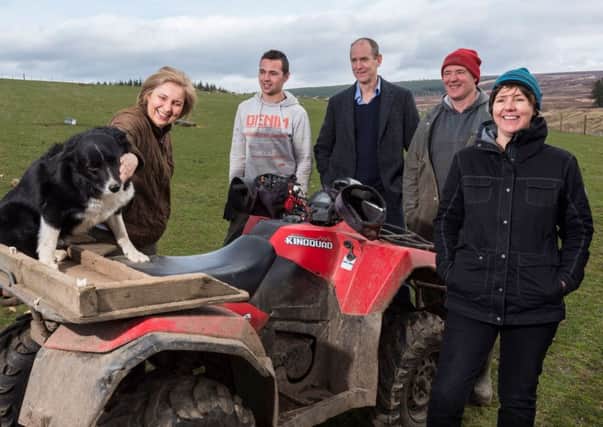 Amanda Bryan (right), chair of Crown Estate Scotland, with the Duffus family at Glenlivet.