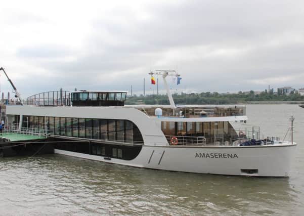 The AmaSerena docked in Giurgiu, Romania. Picture: Gilly Pickup