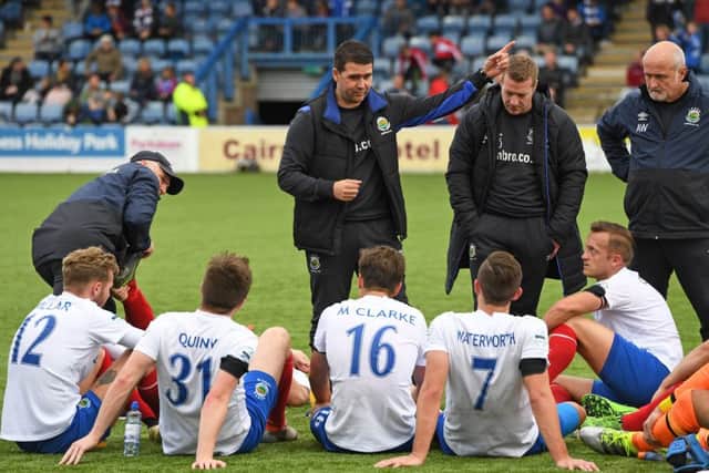 Linfield manager David Healy and his players will face Celtic if they win their first qualifying round clash. Picture: SNS