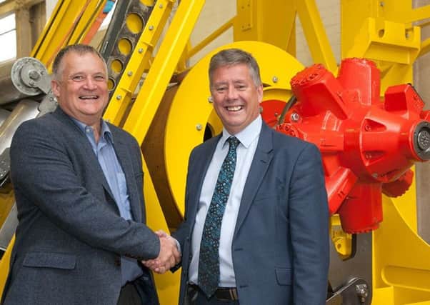 Keith Brown, right, with Kite Power Systems business development director David Ainsworth. Picture: Contributed