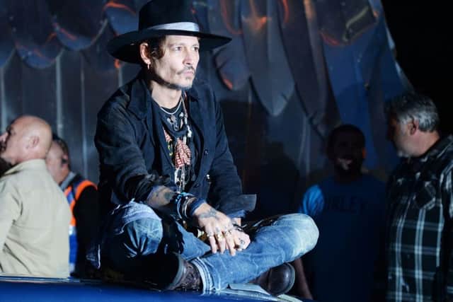 Johnny Depp at a Cineramageddon screening of The Libertine, during the Glastonbury Festival. Picture; Ben Birchall