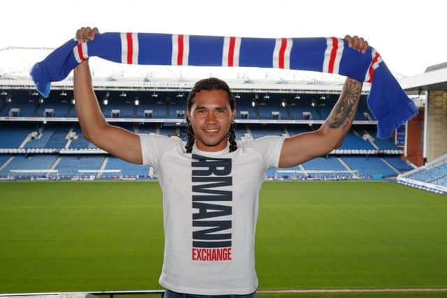 Carlos Pena after sealing his move to Rangers. Picture: PA