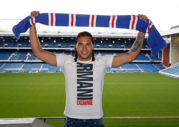 Carlos Pena after sealing his move to Rangers. Picture: PA